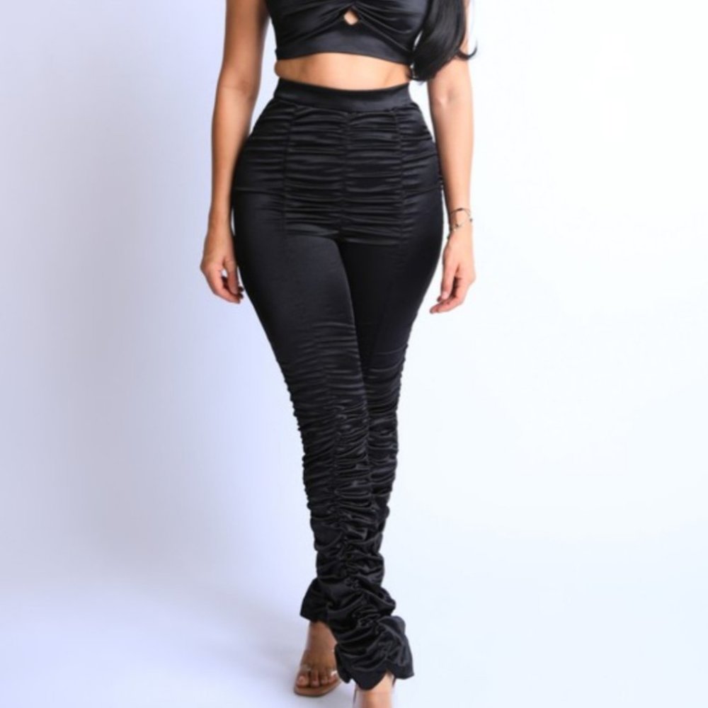 Satin Stacked Pants